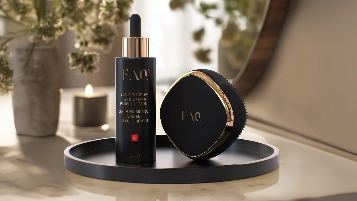 FAQ 302 laser device for hair regrowth and FAQ Scalp Recovery & Thick Hair Probiotic Serum